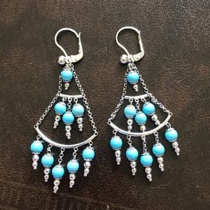 Silver & Turquoise Chandelier Earrings